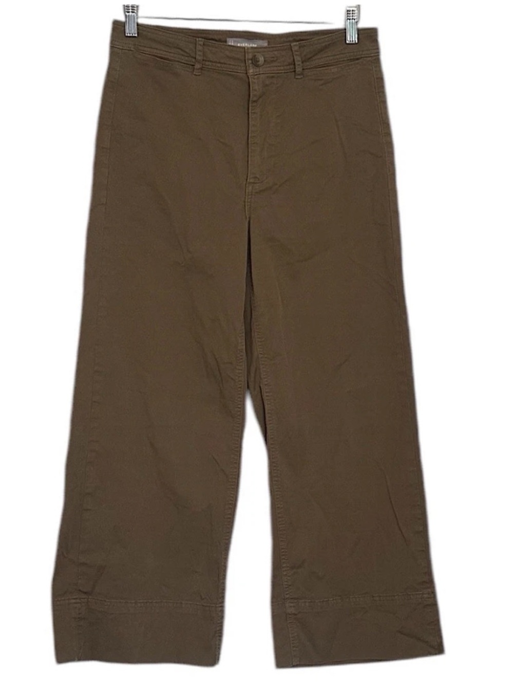Everlane Women’s The Wide Leg Cropped Pants High Waisted Brown Retro Size 6